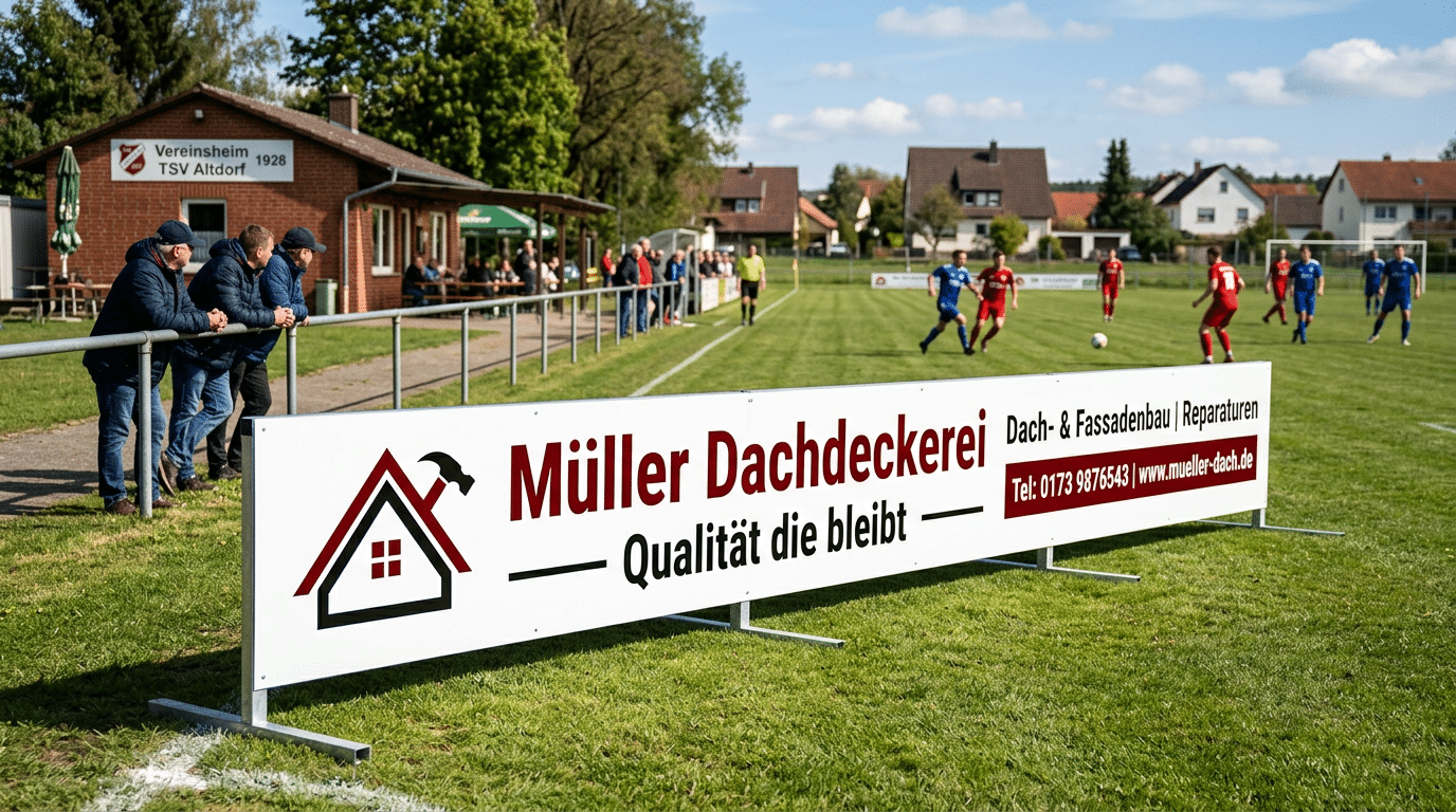 Dachdecker Bandenwerbung PUK Schmiedel